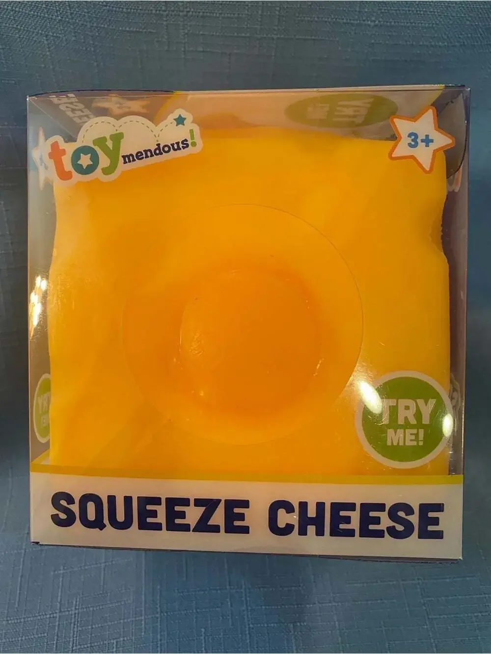 Toymendous Squeeze Cheese Squishy Toy Yellow Sensory Fidget
